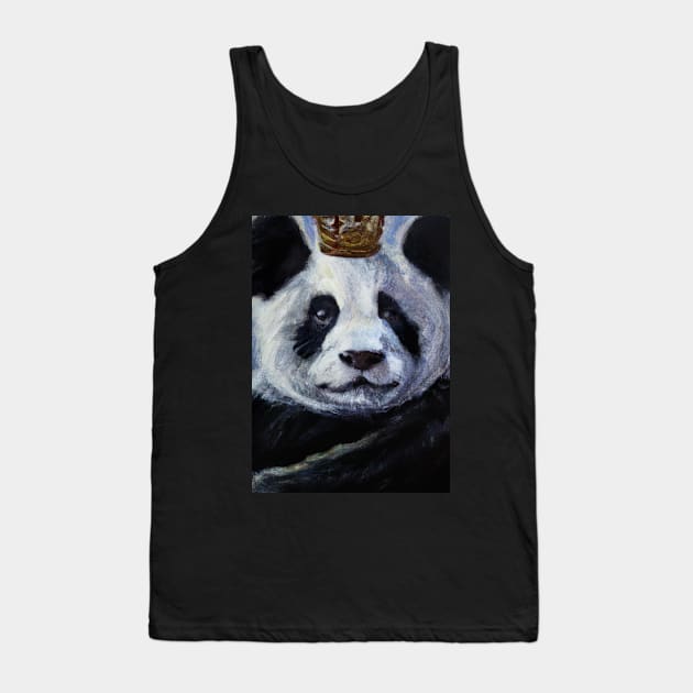 Panda with Crown Oil Painting Tank Top by maxcode